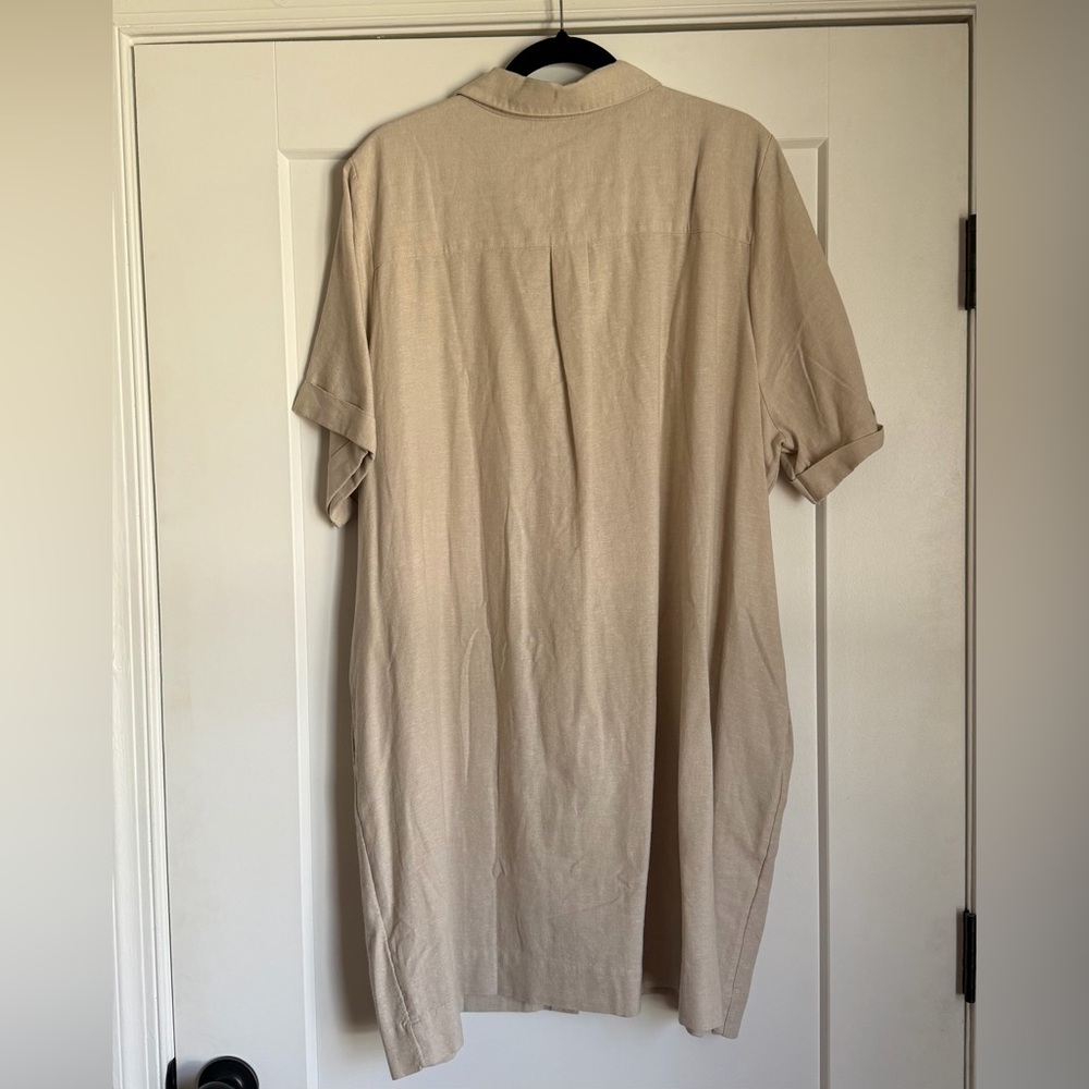NWOT Linen-Blend Shirt Dress - Picture 5 of 5